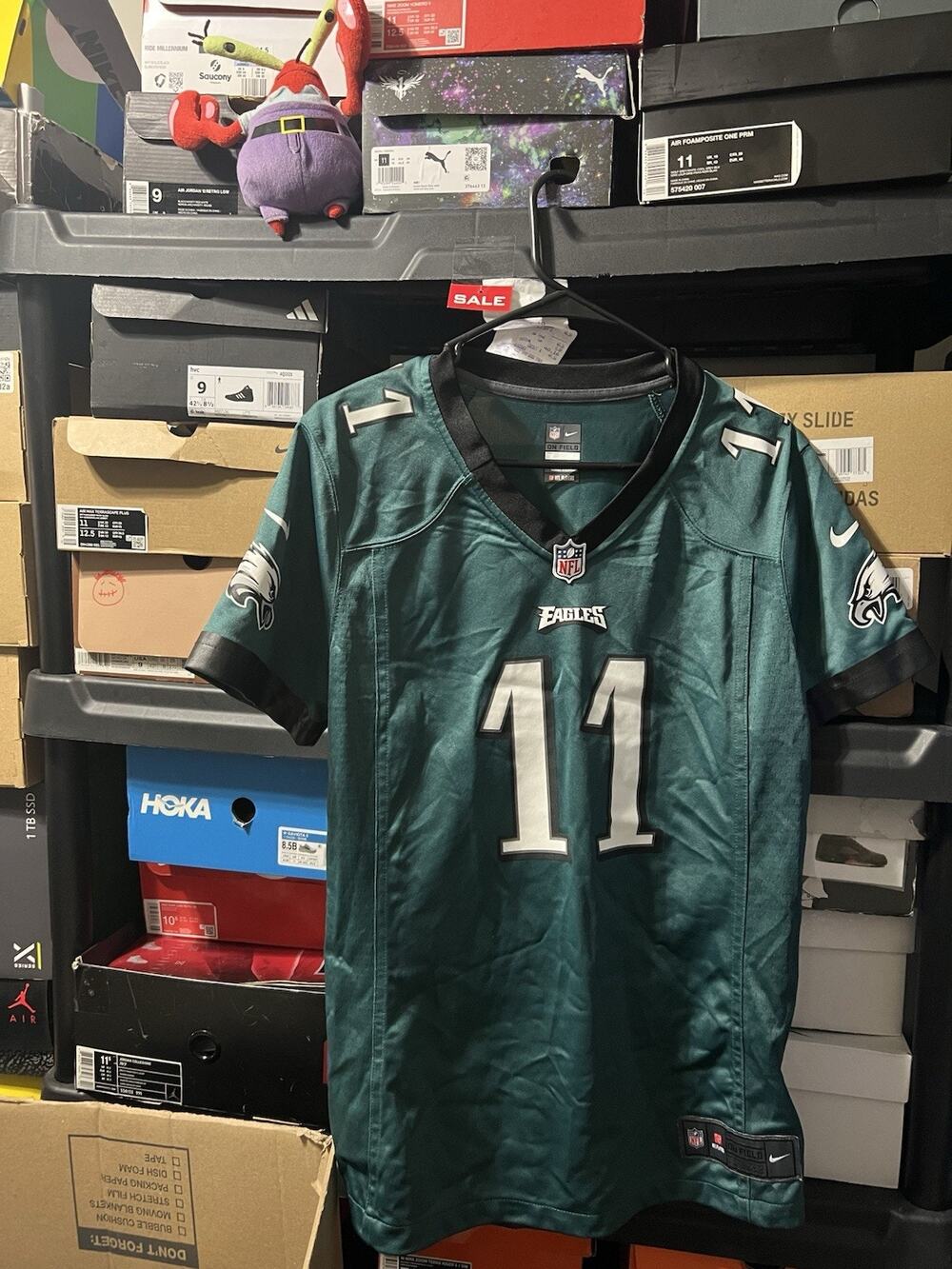 Size Youth L (14-16yo)-Nike Carson Wentz Philly Eagles Green Football Jersey
